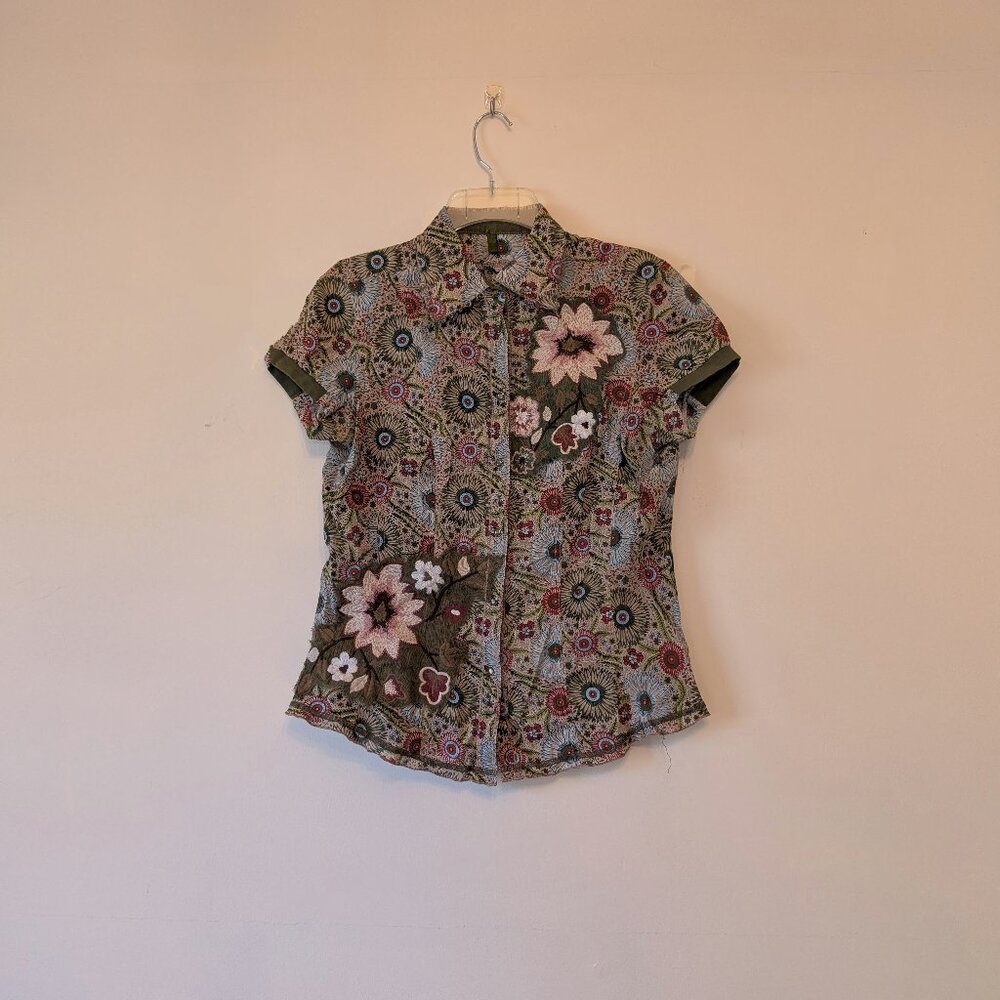 Embroidered floral top